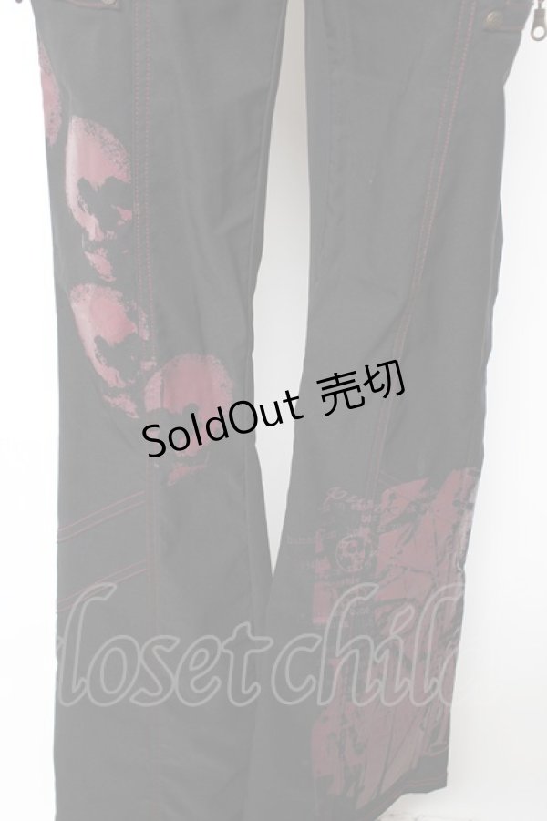 画像3: Ozz On / 英字ptフレアパンツ  黒 Y-25-12-01-130-OO-PA-SZ-ZY (3)