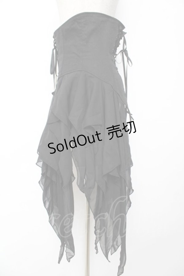 画像3: BPN / 燕尾デザインアシメソフトコルセット M 黒 Y-25-12-01-132-GO-SK-SZ-ZY (3)