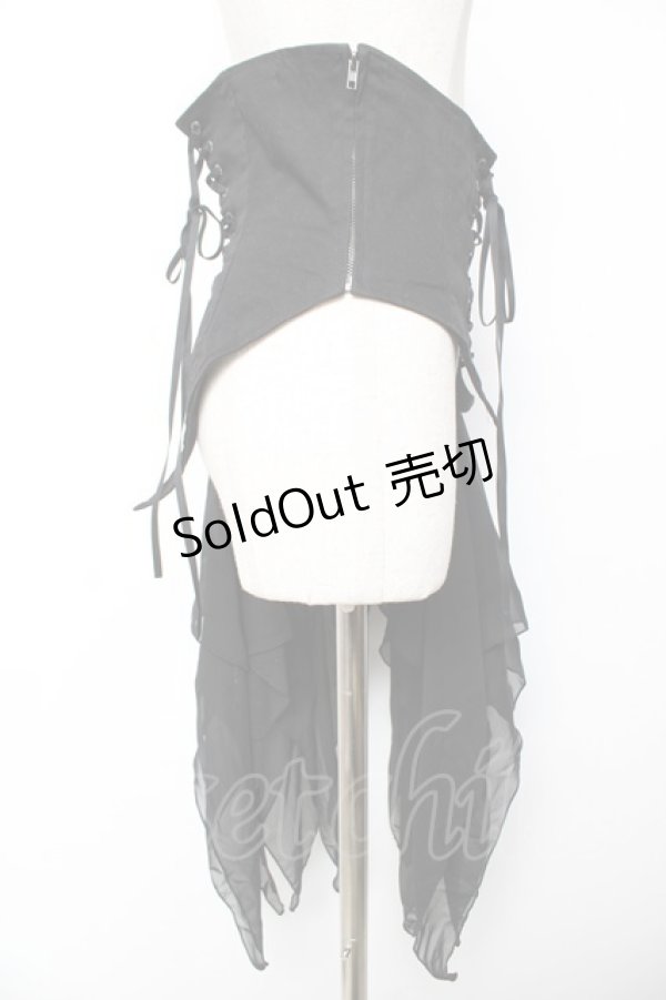 画像4: BPN / 燕尾デザインアシメソフトコルセット M 黒 Y-25-12-01-132-GO-SK-SZ-ZY (4)