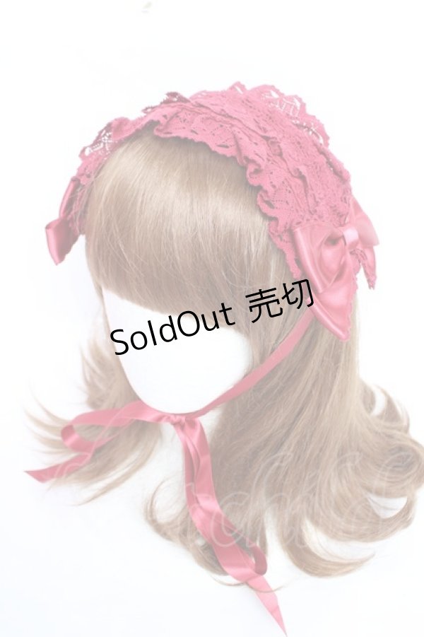 画像1: BABY, THE STARS SHINE BRIGHT / レースフリルリボンヘッドドレス  エンジ Y-25-12-01-020-BA-AC-SZ-ZY (1)