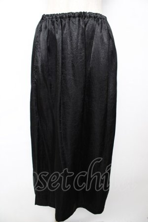 画像: powder / しわ加工サテンスカート F 黒 Y-25-12-01-140-LO-SK-SZ-ZY