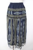 画像1: WONDERFUL WORLD / 裾タッセルスカート F 紺 Y-25-12-01-141-LO-SK-SZ-ZY (1)