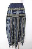 画像2: WONDERFUL WORLD / 裾タッセルスカート F 紺 Y-25-12-01-141-LO-SK-SZ-ZY (2)