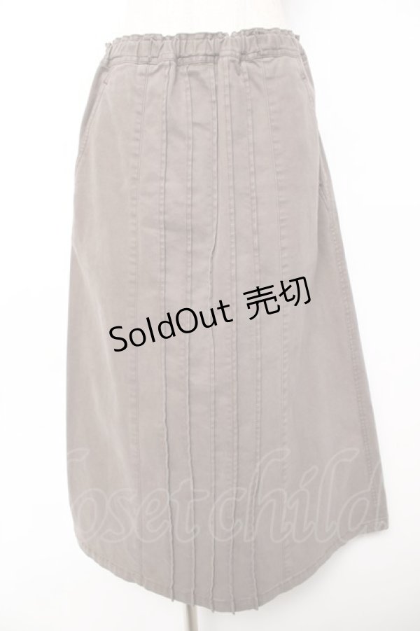 画像1: powder / タック入りロングスカート F チャコール Y-25-12-01-144-LO-SK-SZ-ZT620 (1)