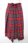 画像1: powder / タータンチェック柄スカート F 赤 Y-25-12-01-145-LO-SK-SZ-ZY (1)