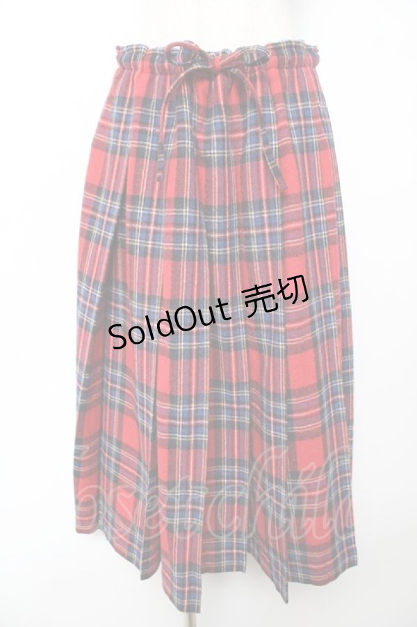 画像1: powder / タータンチェック柄スカート F 赤 Y-25-12-01-145-LO-SK-SZ-ZY (1)