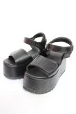 画像1: YOSUKE / 厚底ベルティッドサンダル S 黒 Y-25-12-01-021-PU-SH-SZ-ZY (1)