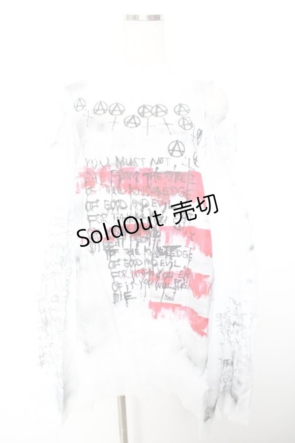 画像1: h.ANARCHY / RAVRAGE Gauze Shirt  ホワイト Y-25-12-01-023-HN-BL-SZ-ZY (1)