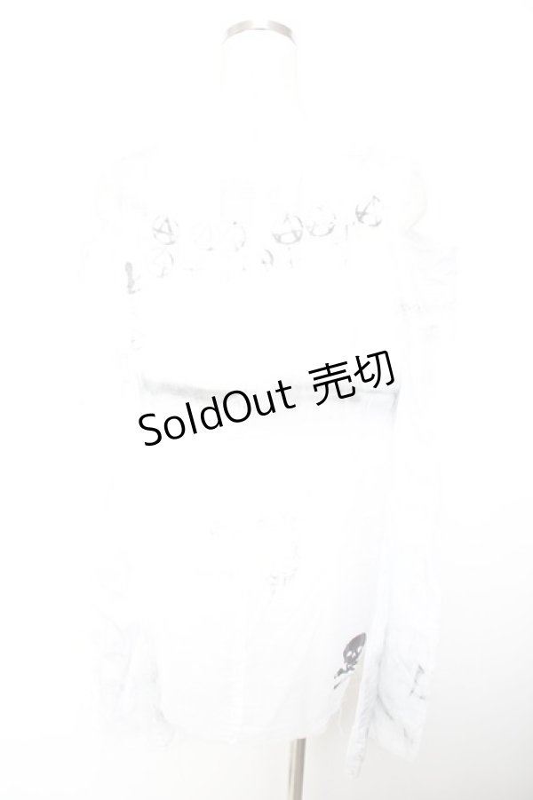 画像2: h.ANARCHY / RAVRAGE Gauze Shirt  ホワイト Y-25-12-01-023-HN-BL-SZ-ZY (2)
