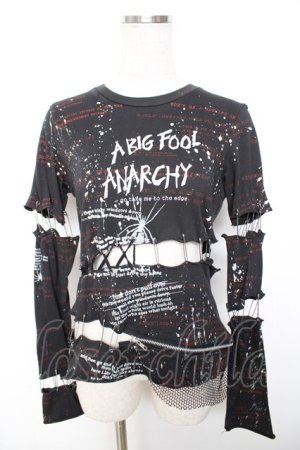 画像: h.ANARCHY / 飛沫pt安ピンセパレートカットソー  黒 Y-25-12-01-029-HN-TO-SZ-ZY