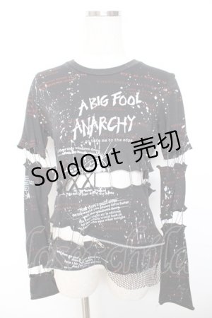 画像: h.ANARCHY / 飛沫pt安ピンセパレートカットソー  黒 Y-25-12-01-029-HN-TO-SZ-ZY