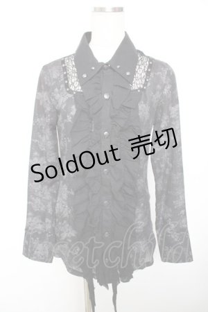 画像: SEX POT ReVeNGe / 花柄ガーゼブラウス M 黒 Y-25-12-01-030-SP-BL-SZ-ZY