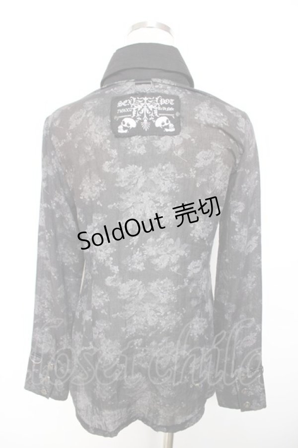 画像2: SEX POT ReVeNGe / 花柄ガーゼブラウス M 黒 Y-25-12-01-030-SP-BL-SZ-ZY (2)