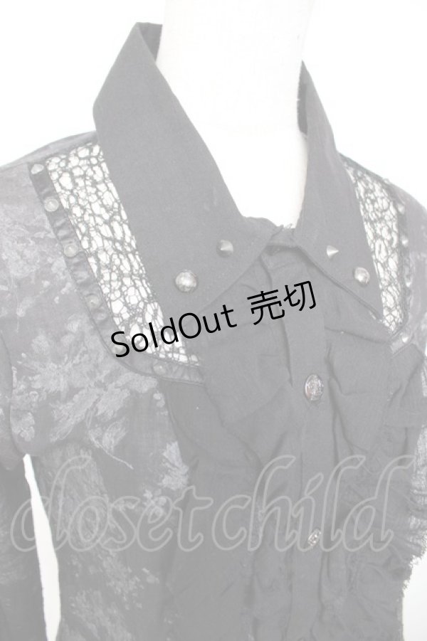 画像3: SEX POT ReVeNGe / 花柄ガーゼブラウス M 黒 Y-25-12-01-030-SP-BL-SZ-ZY (3)