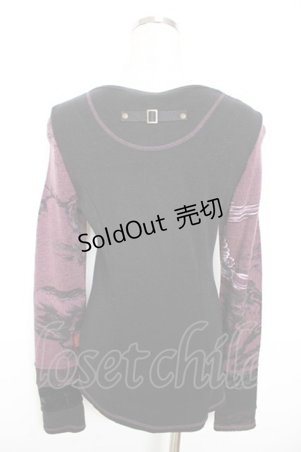 画像2: Ozz oneste / メッシュレイヤードトップス  黒×紫 Y-25-12-01-032-OO-TO-SZ-ZY (2)