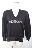 画像1: INGEBORG / ロゴVネックニット  黒 Y-25-12-01-038-LO-TO-SZ-ZY (1)