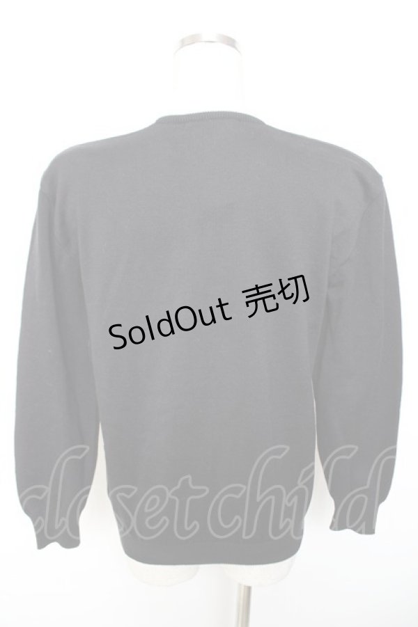 画像2: INGEBORG / ロゴVネックニット  黒 Y-25-12-01-038-LO-TO-SZ-ZY (2)