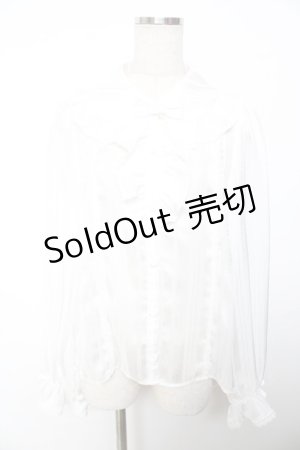 画像: axes femme Kawaii / ストライプシアーブラウス M 白 Y-25-12-01-040-AX-BL-SZ-ZS