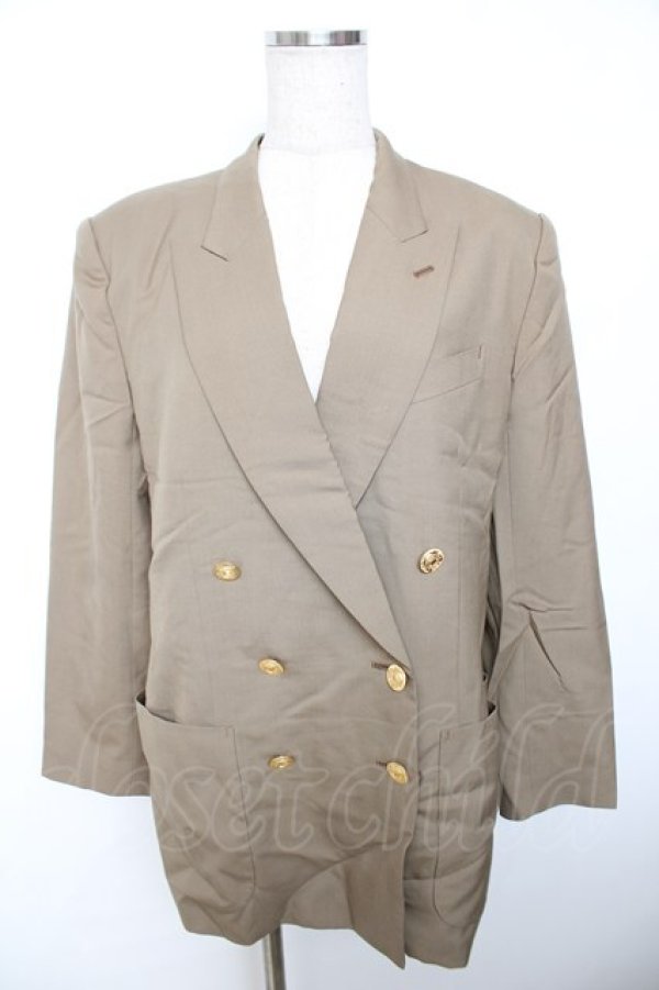 画像1: INGEBORG / W金ボタンテーラードジャケット F カーキ Y-25-12-01-042-LO-JA-SZ-ZY (1)