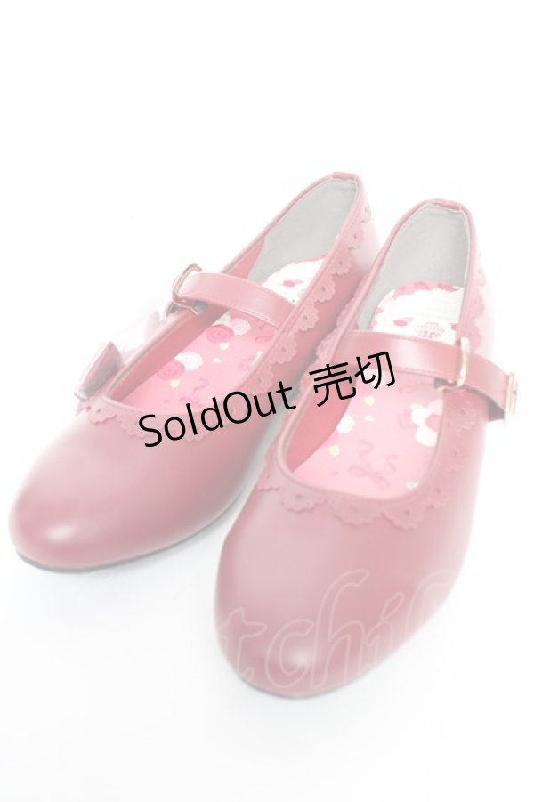 画像1: m petit by misako / AMPUキティベルトパンプス LL 濃赤 Y-25-12-04-039-LO-SH-SZ-ZY (1)