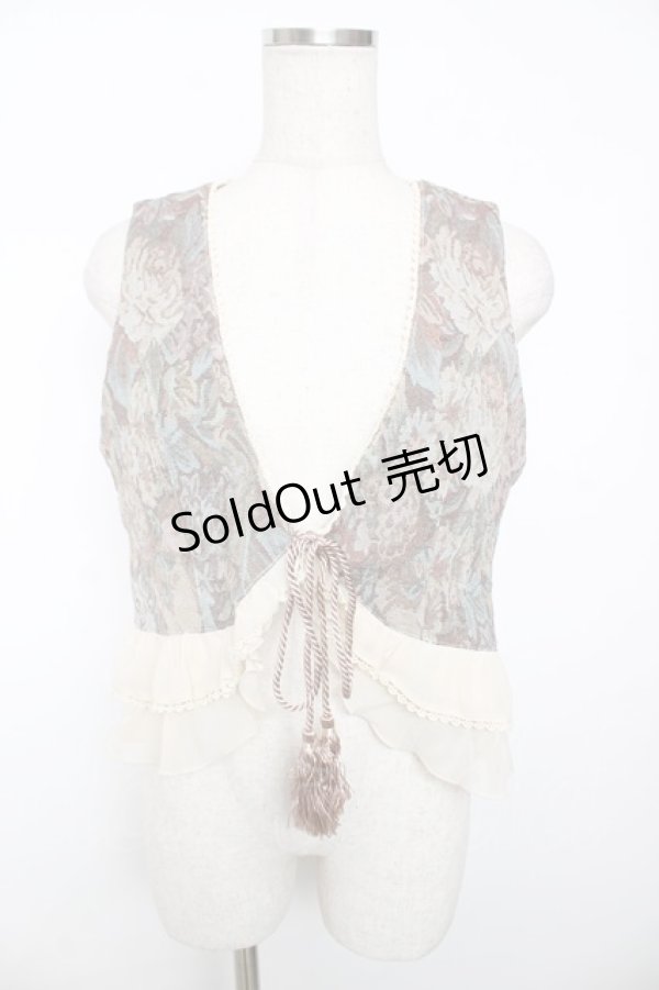 画像1: axes femme / 裾フリルタッセルベスト M 茶 Y-25-12-04-043-AX-TO-SZ-ZS (1)