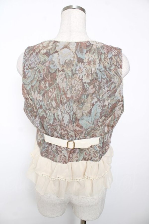 画像2: axes femme / 裾フリルタッセルベスト M 茶 Y-25-12-04-043-AX-TO-SZ-ZY (2)