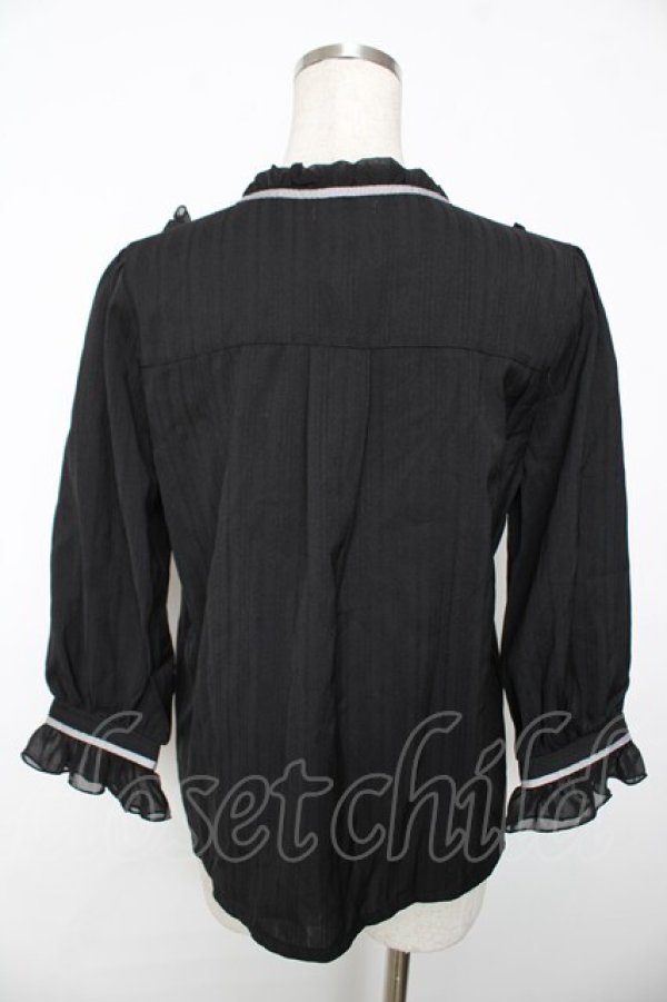 画像2: axes femme / 刺繍入りプチハイブラウス M 黒 Y-25-12-04-044-AX-BL-SZ-ZS (2)