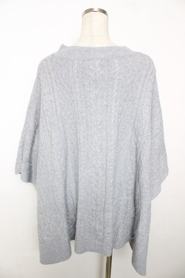 画像2: axes femme / ハイネックニットポンチョ M グレー Y-25-12-04-046-AX-TO-SZ-ZY (2)