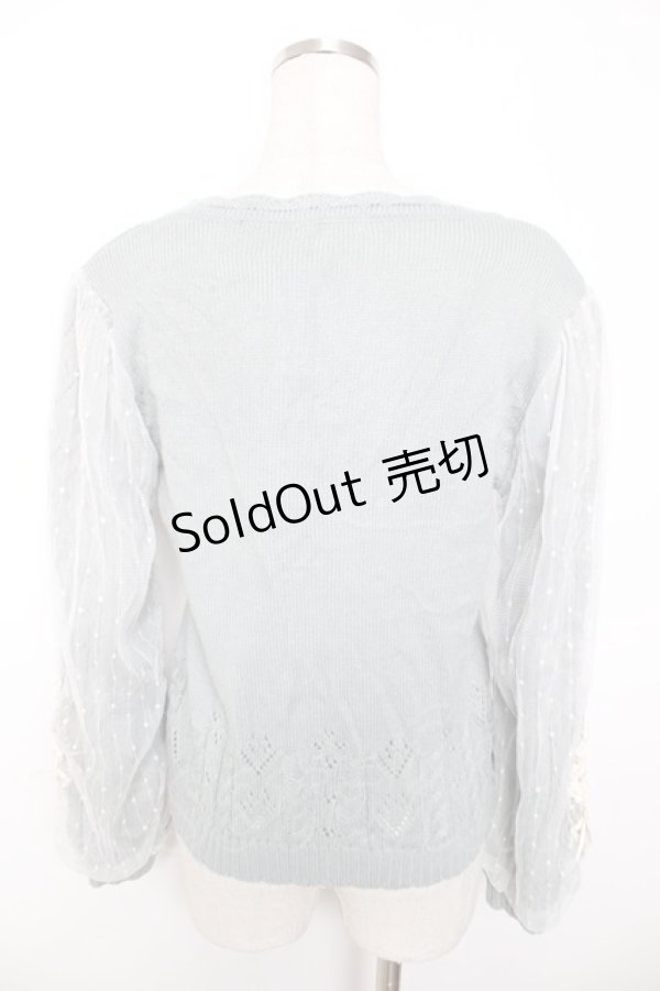 画像2: axes femme / ローズリボン刺繍ニットカーデ M グリーン Y-25-12-04-047-AX-TO-SZ-ZY (2)