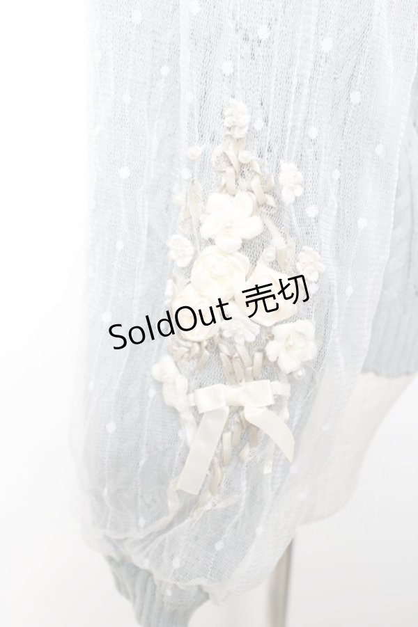 画像3: axes femme / ローズリボン刺繍ニットカーデ M グリーン Y-25-12-04-047-AX-TO-SZ-ZY (3)