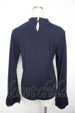 画像2: axes femme / バラネックレス風リブプルオーバー M 紺 Y-25-12-04-048-AX-TO-SZ-ZY (2)