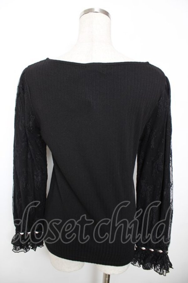 画像2: axes femme / ローズガーデン×蝶レースプルオーバー M 黒 Y-25-12-04-050-AX-TO-SZ-ZY (2)