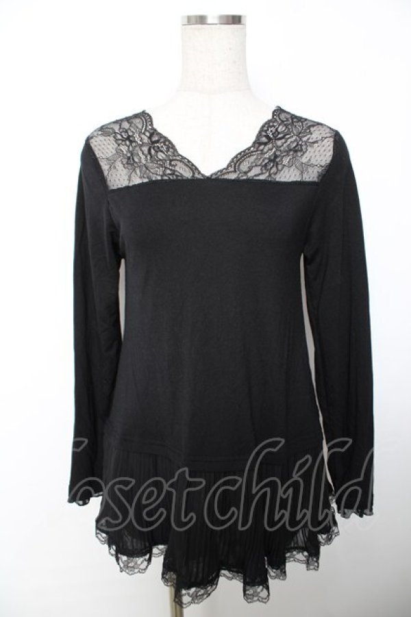 画像1: axes femme / プリーツロングインナー M 黒 Y-25-12-04-051-AX-TO-SZ-ZY (1)