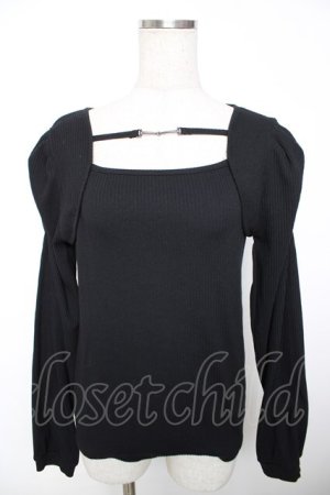 画像: axes femme / ビット付マトン袖トップス F 黒 Y-25-12-04-053-AX-TO-SZ-ZY