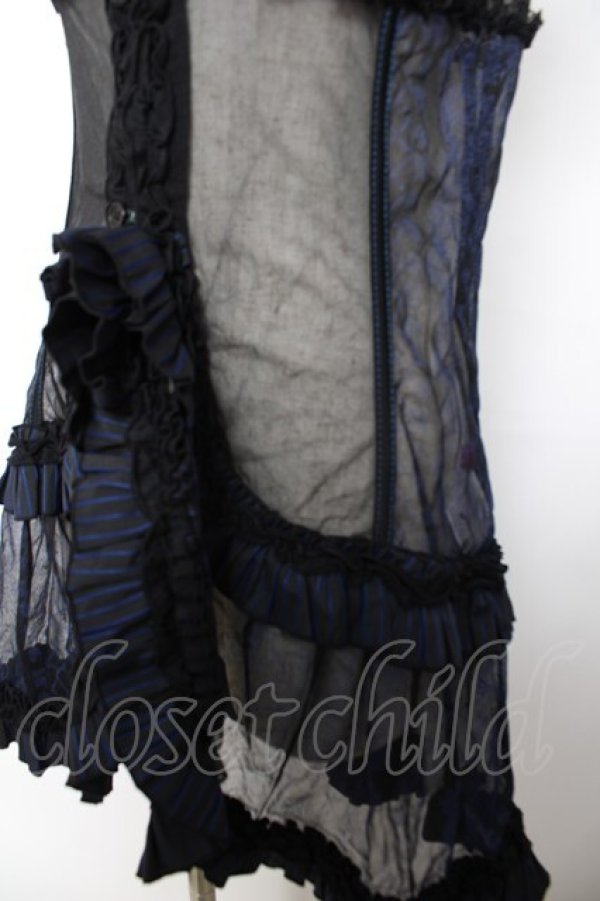 画像3: H jelly / シースルービスチェpt入りベビードール  黒×青 Y-25-12-04-057-HN-OP-SZ-ZY (3)