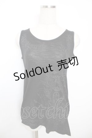 画像: ALGONQUINS / プリントロングタンクトップ F 黒 Y-25-12-04-058-AL-TO-SZ-ZY