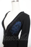 画像3: H jelly / クラウン×バラ刺繍レースアップカーディガン  黒 Y-25-12-04-062-HN-TO-SZ-ZS (3)
