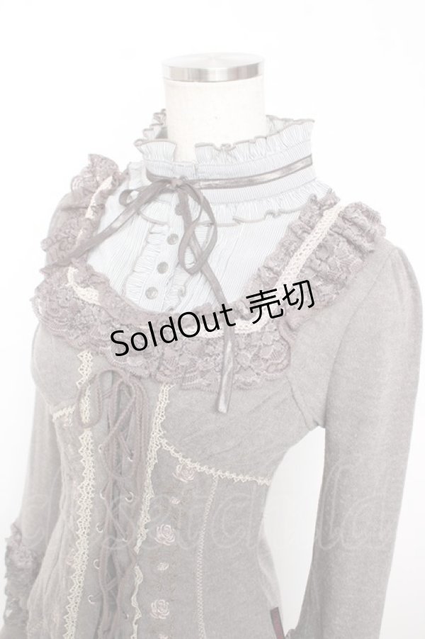 画像3: Ozz oneste / 薔薇刺繍レースアップレイヤードトップス  グレー Y-25-12-04-064-OO-TO-SZ-ZY (3)
