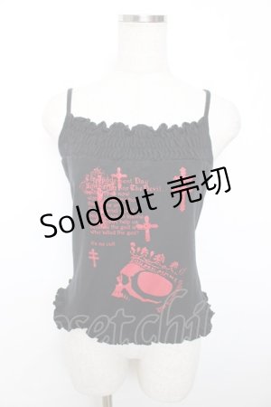 画像: PUTUMAYO / スカルptフリルキャミソール  黒 Y-25-12-04-065-PT-TO-SZ-ZY