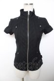 画像1: Ozz On / ZIPアップ半袖トップス  黒 Y-25-12-04-067-OO-TO-SZ-ZY (1)