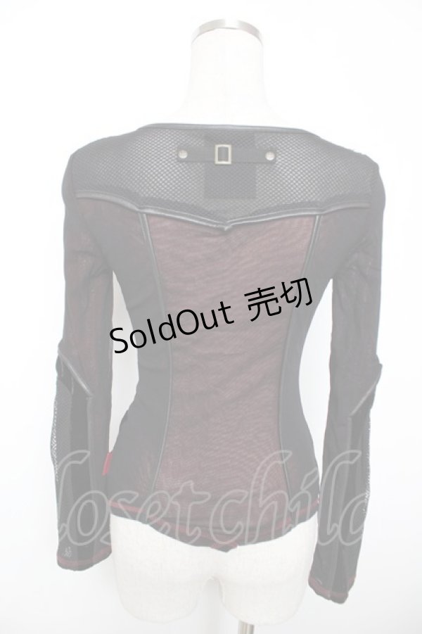 画像2: Ozz Croce / メッシュ切替ZIPパーカー  黒×赤 Y-25-12-04-069-OO-TO-SZ-ZY (2)