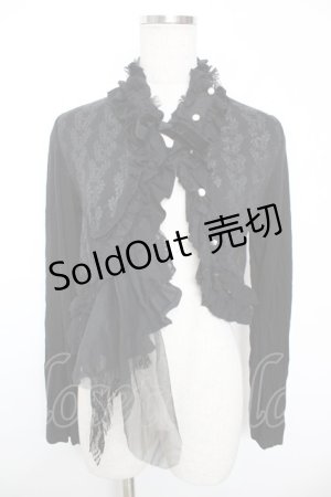 画像: GRAMM / 桜ptフリルボレロ  黒 Y-25-12-04-071-HN-TO-SZ-ZY