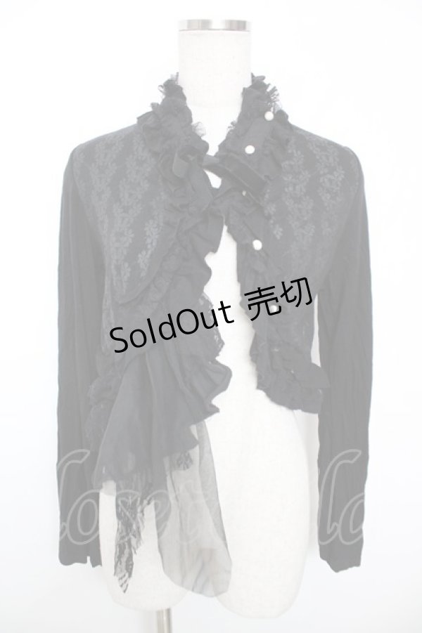 画像1: GRAMM / 桜ptフリルボレロ  黒 Y-25-12-04-071-HN-TO-SZ-ZY (1)