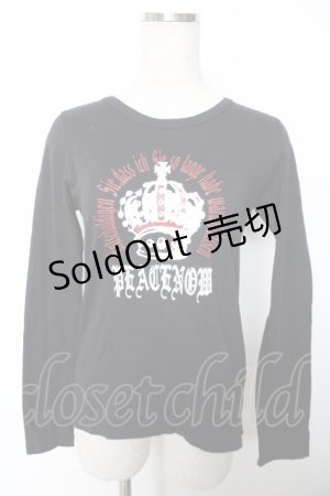 画像: PEACE NOW / 王冠ptレイヤードカットソー M 黒 Y-25-12-04-072-PU-TO-SZ-ZY