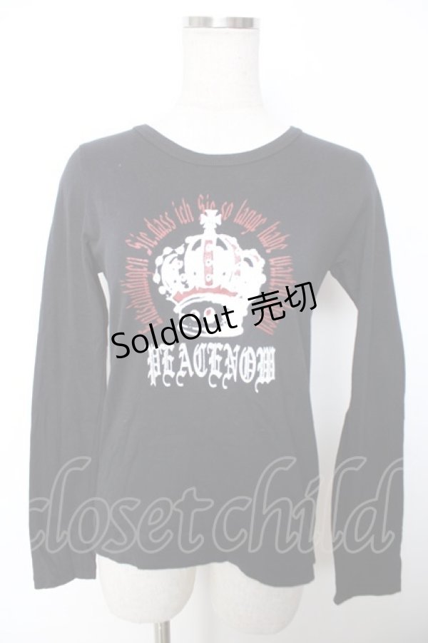 画像1: PEACE NOW / 王冠ptレイヤードカットソー M 黒 Y-25-12-04-072-PU-TO-SZ-ZY (1)