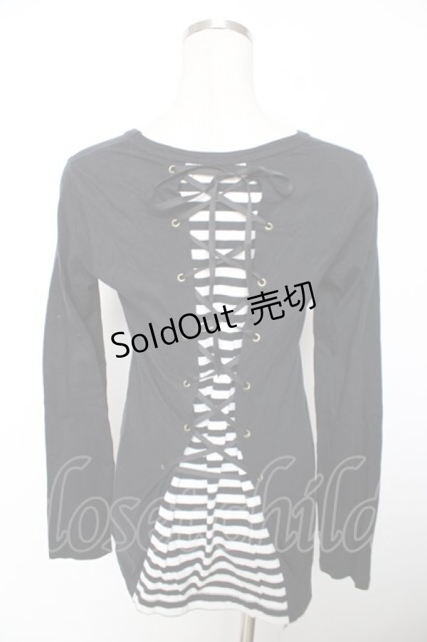 画像2: PEACE NOW / 王冠ptレイヤードカットソー M 黒 Y-25-12-04-072-PU-TO-SZ-ZY (2)