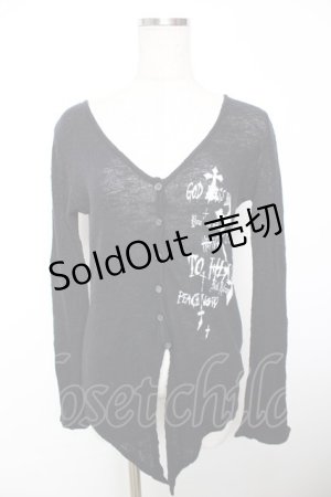 画像: PEACE NOW / クロスpt前燕尾カーディガン M 黒 Y-25-12-04-073-PU-TO-SZ-ZY