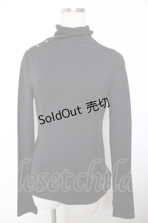 画像1: Ozz oneste / 裾刺繍ハイネックトップス  黒 Y-25-12-04-074-OO-TO-SZ-OS (1)