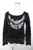 画像1: PEACE NOW / プリント編み上げカットソー M 黒 Y-25-12-04-075-PU-TO-SZ-ZY (1)