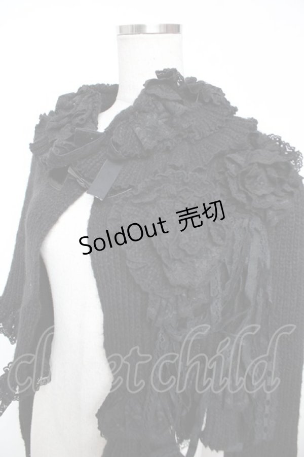 画像3: GRAMM / モチーフ付きニットボレロ  黒 Y-25-12-04-076-HN-TO-SZ-ZY (3)